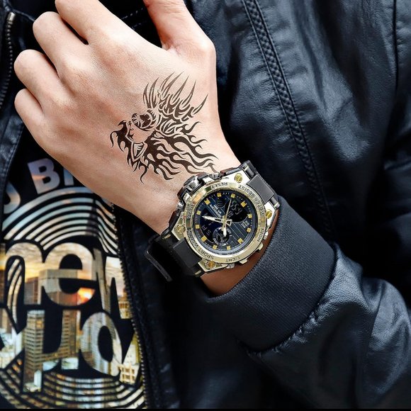 KXAITO Men's LED Alarm Stopwatch Multi Function Waterproof Military Watch - Picture 4 of 7